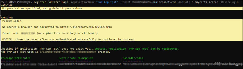 Register an Entra ID Application to Use with PnP PowerShell