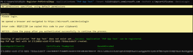 Register an Entra ID Application to Use with PnP PowerShell