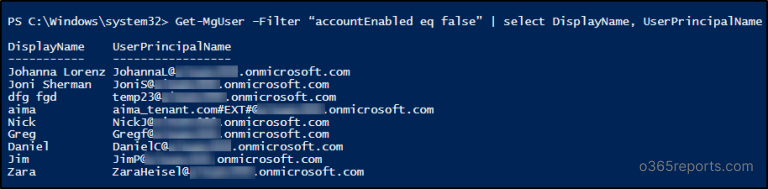 Get All Disabled Users in Microsoft 365