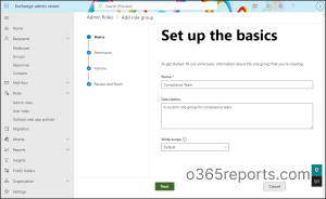 Create Role Groups in Exchange Online