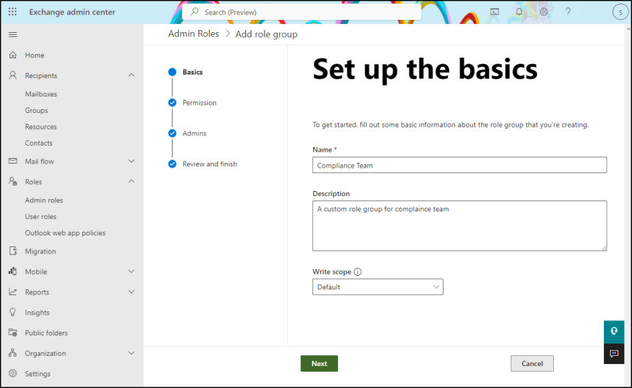 Create and Manage Role Groups in Exchange Online