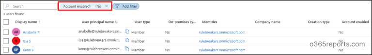 Get All Disabled Users in Microsoft 365