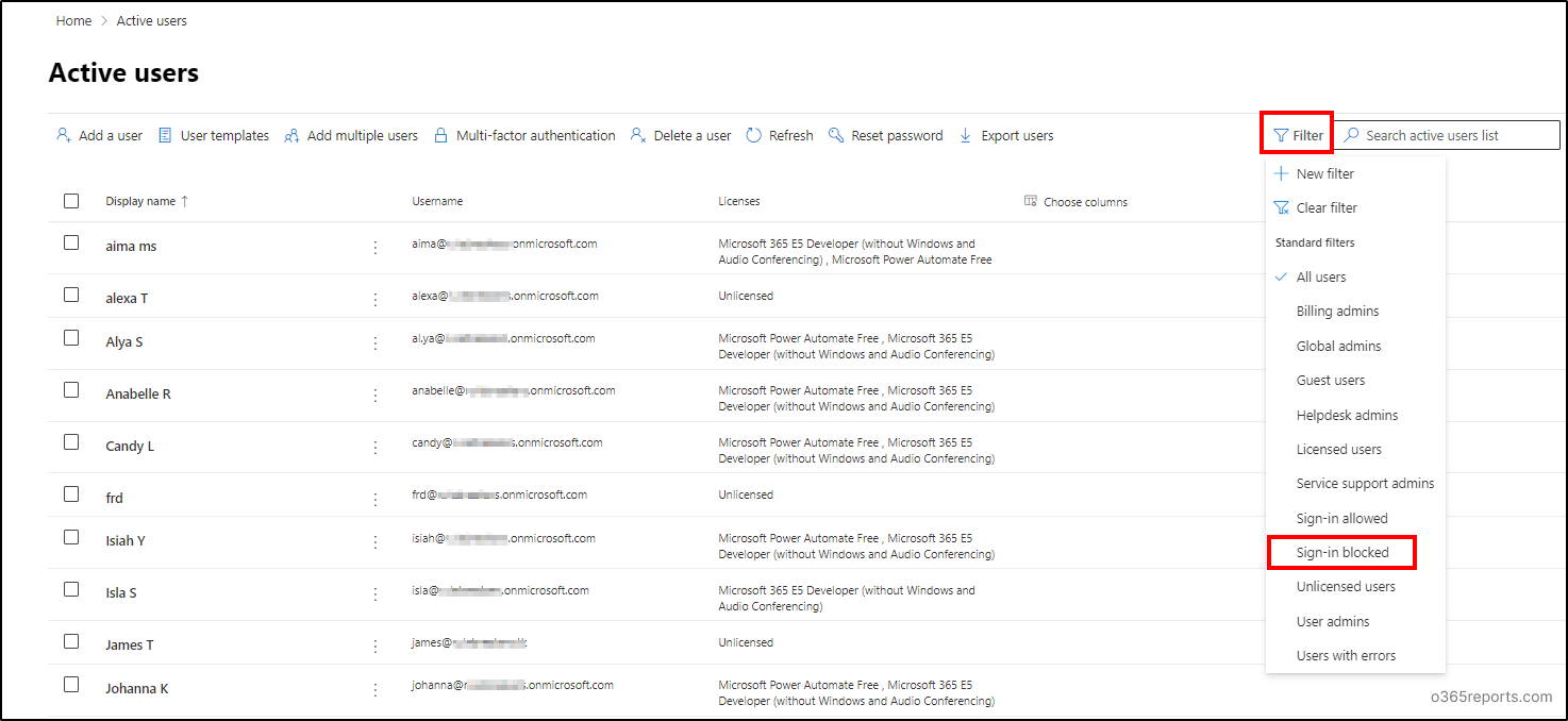 User Details Panel - Microsoft 365 admin center