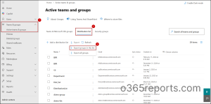 Export distribution lists from Microsoft 365 admin center