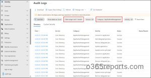 View Entra App Operations in Entra Admin Center Audit Log
