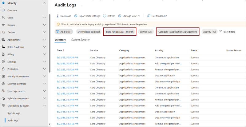 Audit Entra App Operations Using PowerShell