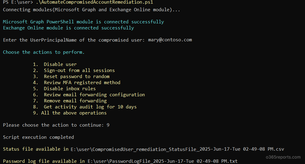 PowerShell Script Exceution sample