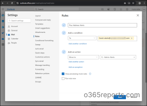 Create a Forwarding Rule to Manage Unlicensed Admin Notifications 