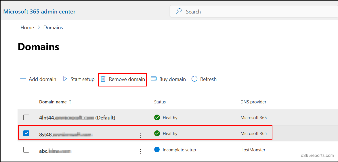remove-custom-domains-admin-center