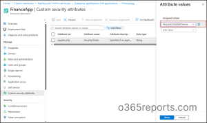Assign custom security attributes to applications