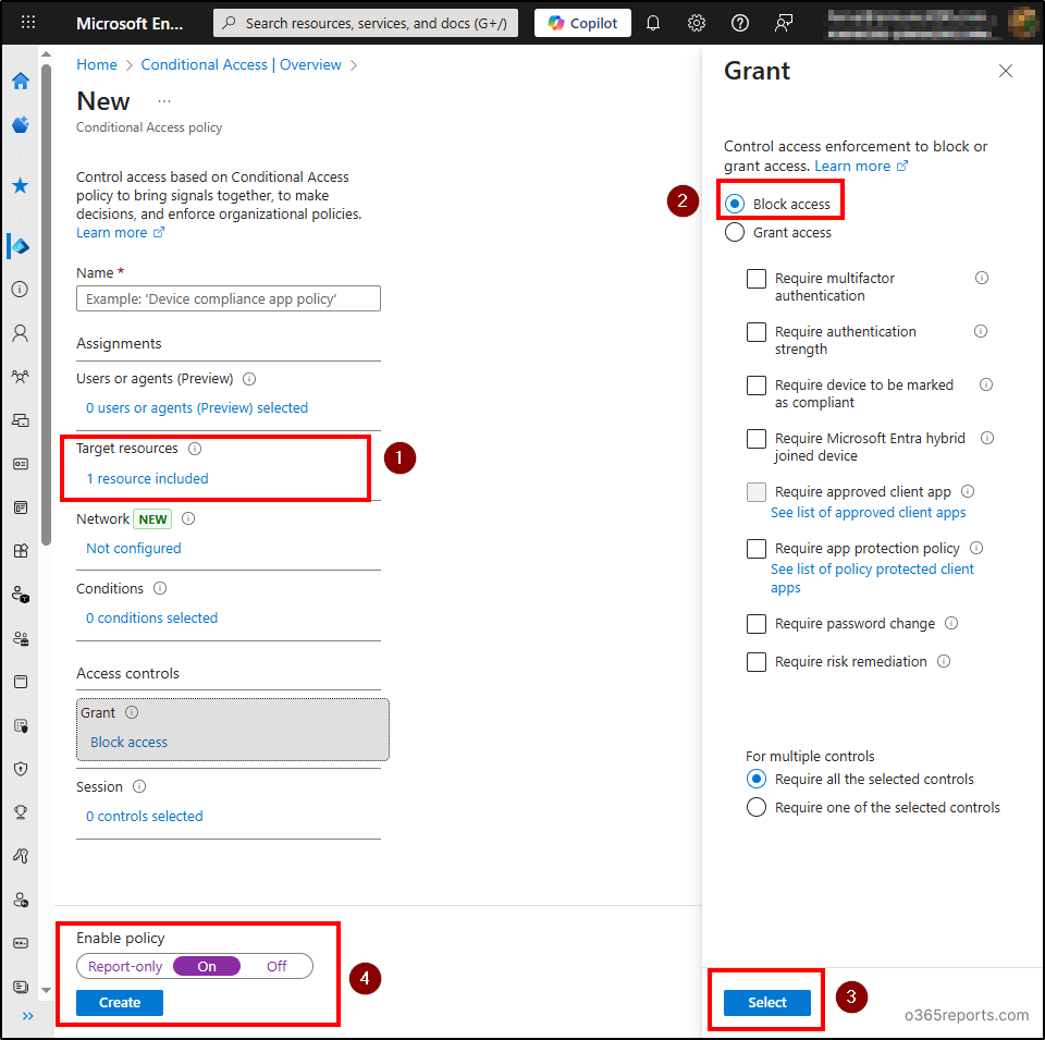 Block application using CA policy