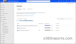 Manage Licenses in Microsoft 365 admin center