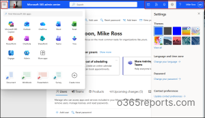 Top Panel Features in Microsoft 365 admin center