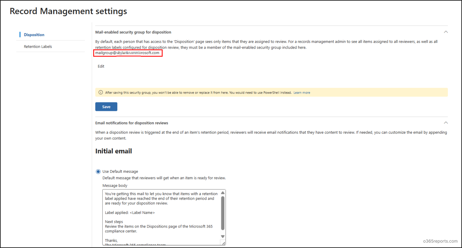 How to Set up Disposition Review in Microsoft Purview