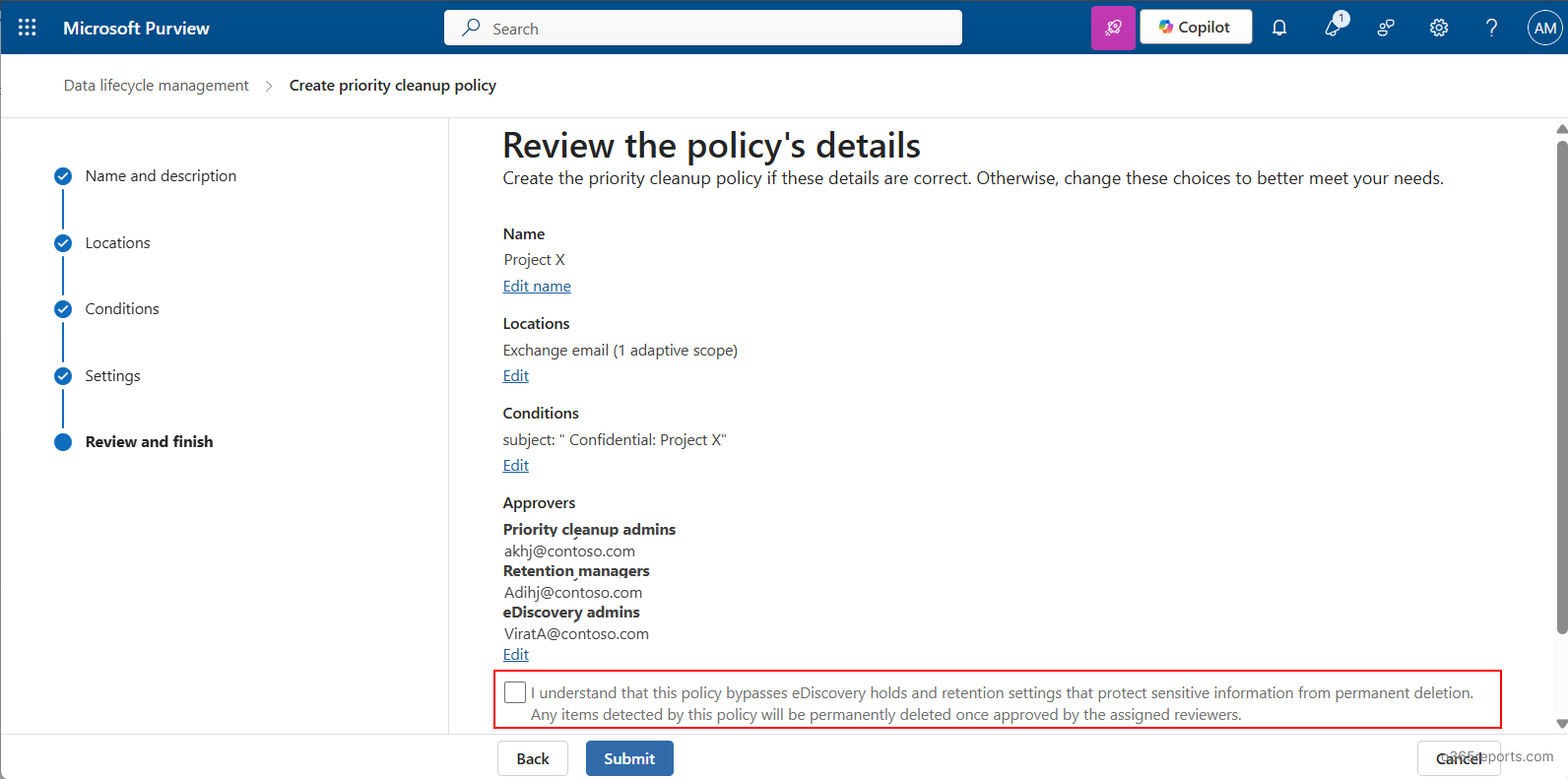 Purview Priority Cleanup Overrides Retention & eDiscovery