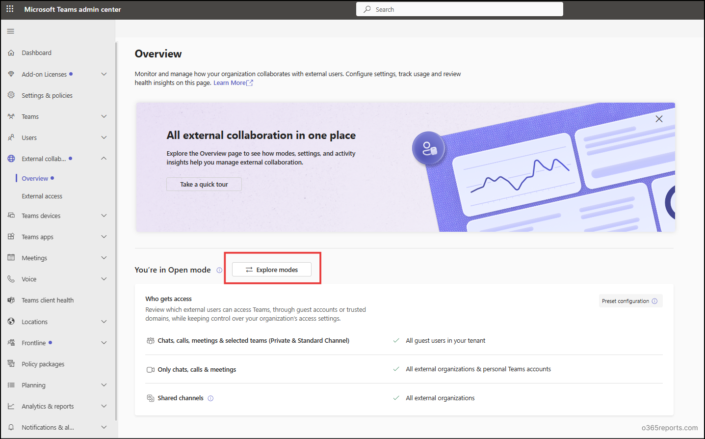 Explore Mode in External Collaboration