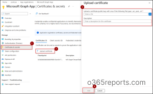 Add a Certificate to an Entra Application