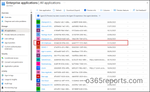 How to find registered application in Enterprise Apps