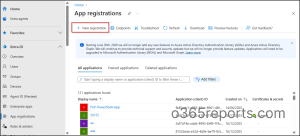 How to register a new application in App registration section