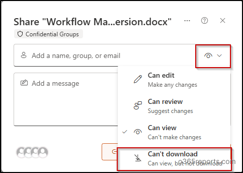 lock Download in Sharing Links