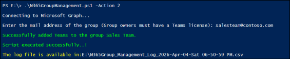 Manage Microsoft 365 Groups Using a PowerShell Script