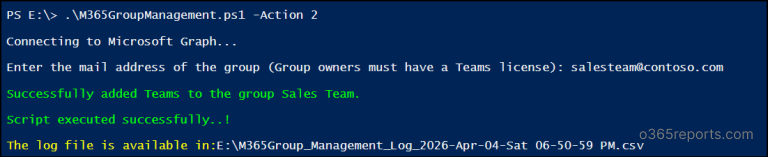 Manage Microsoft 365 Groups Using a PowerShell Script