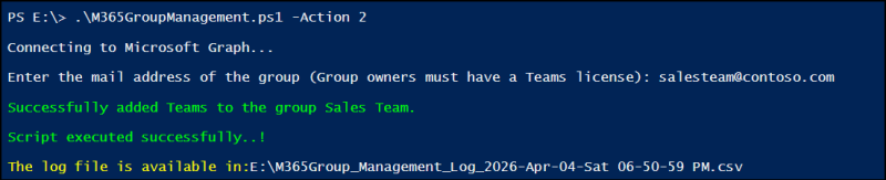 Manage Microsoft 365 Groups Using a PowerShell Script
