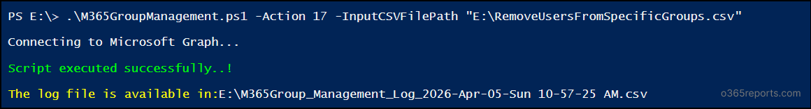 Bulk Remove Users from Multiple Microsoft 365 Groups.