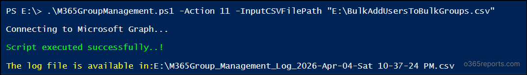 Bulk add users to multiple Microsoft 365 groups