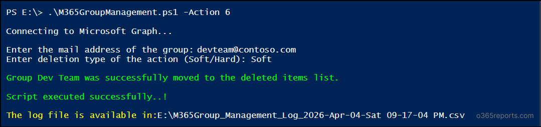 Delete a Microsoft 365 group