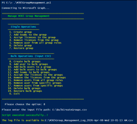 Manage Microsoft 365 Groups Using a PowerShell Script