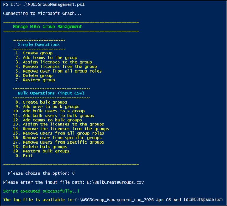 Manage Microsoft 365 Groups Using a PowerShell Script