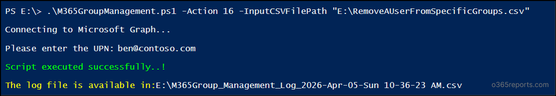 Remove a User from Specific Microsoft 365 Groups