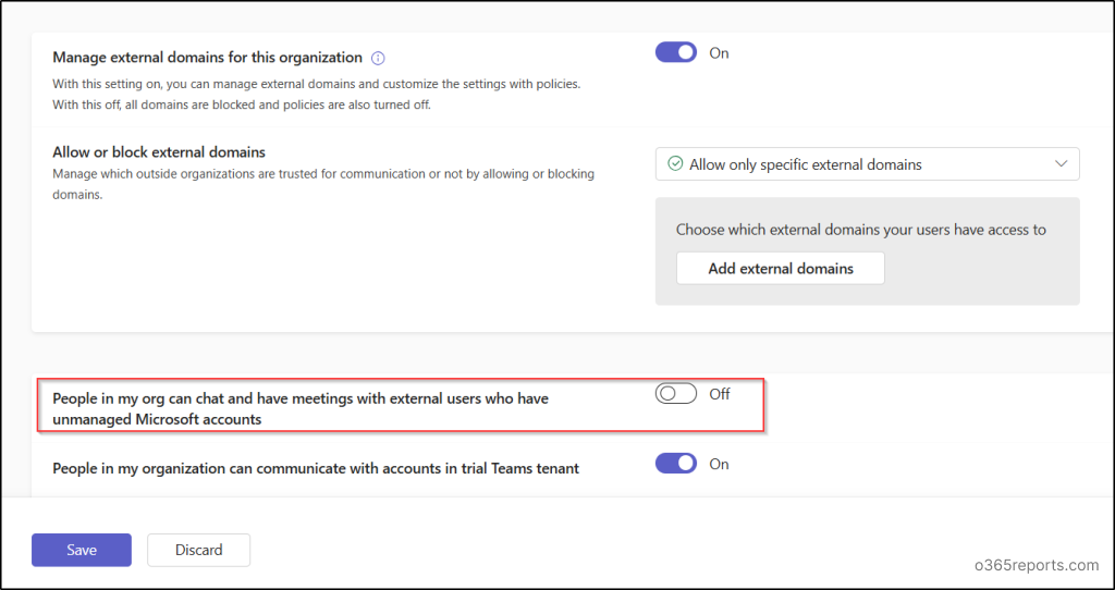 Remove External Chats from Users in Microsoft Teams
