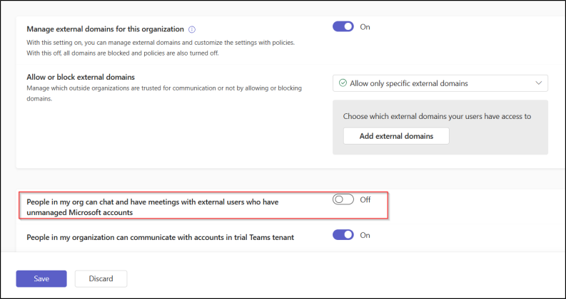 Remove External Chats from Users in Microsoft Teams