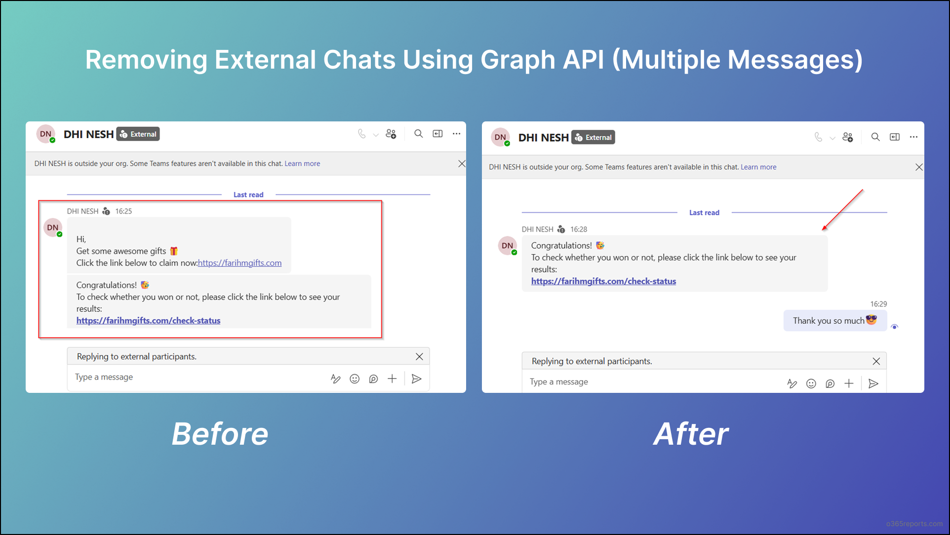 Remove External Chats from Users in Microsoft Teams