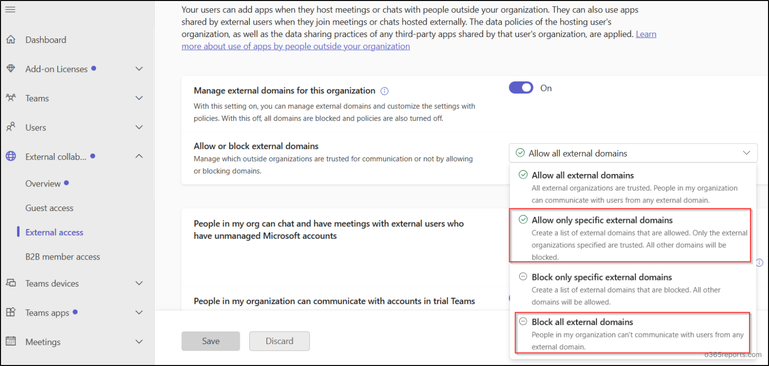 Remove External Chats from Users in Microsoft Teams
