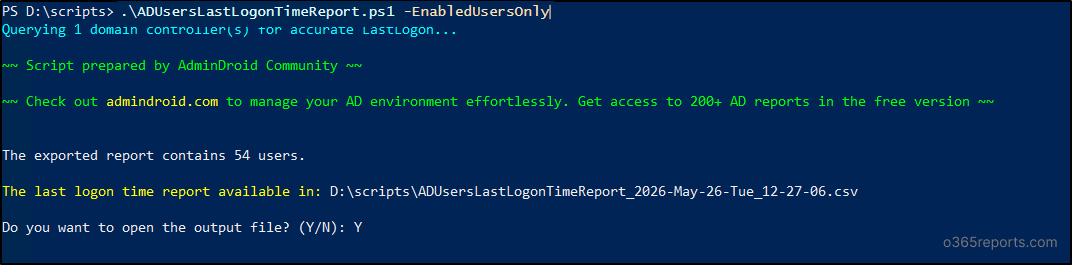 Get Active Directory Users True Last Logon Using PowerShell