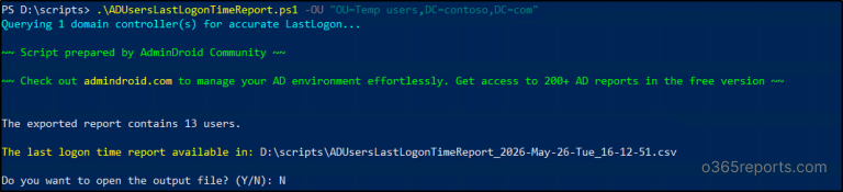 Get Active Directory Users True Last Logon Using PowerShell