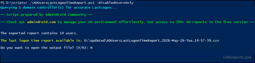 Get Active Directory Users True Last Logon Using PowerShell