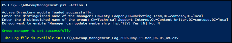 Manage Active Directory Groups Using PowerShell Script