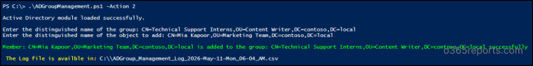 Manage Active Directory Groups Using PowerShell Script