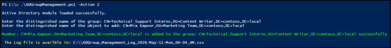 Manage Active Directory Groups Using PowerShell Script