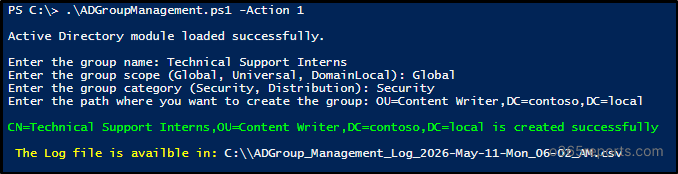 Manage Active Directory Groups Using PowerShell Script
