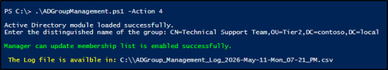 Manage Active Directory Groups Using PowerShell Script