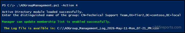 Manage Active Directory Groups Using PowerShell Script