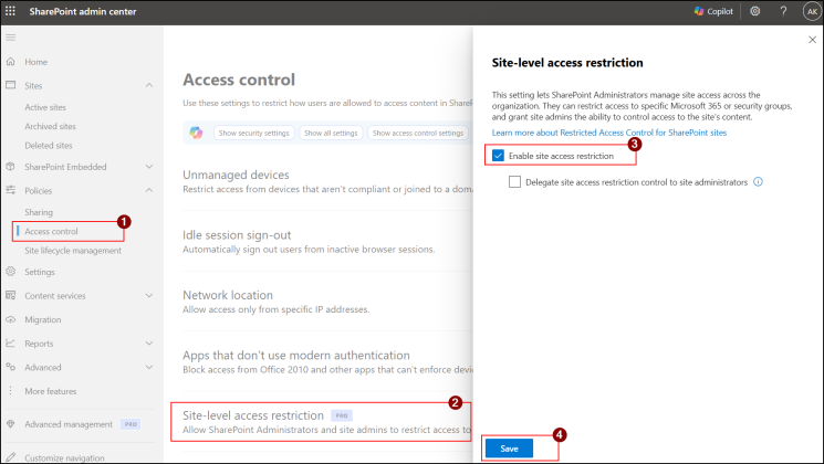 Restricted SharePoint Site Access Control in Microsoft 365