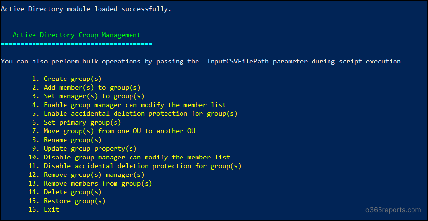 Manage Active Directory Groups Using PowerShell Script