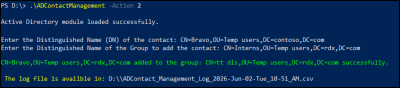 Manage Active Directory Contacts Using PowerShell Script