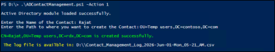 Manage Active Directory Contacts Using PowerShell Script